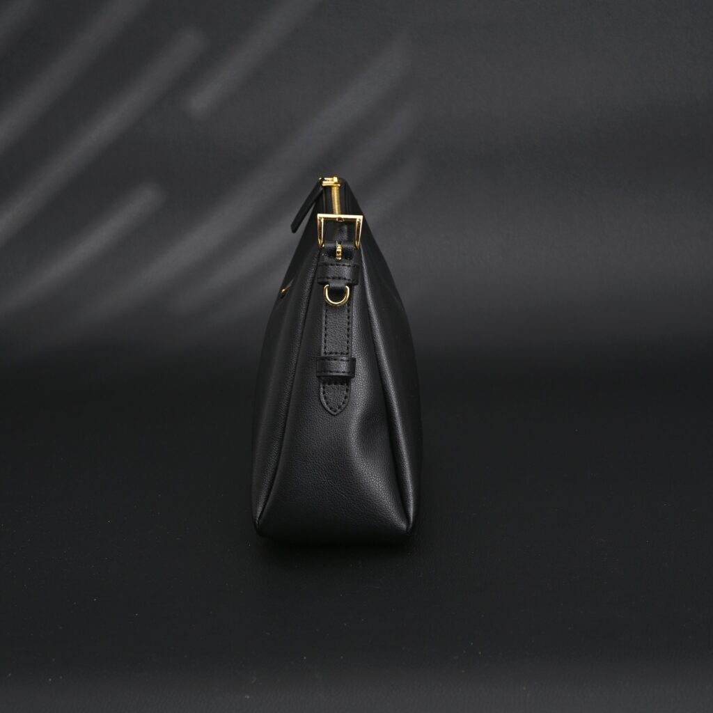 Prada Cleo Black Brushed Leather Shoulder Bag