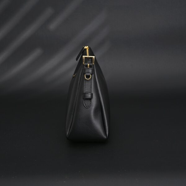 Prada Cleo Black Brushed Leather Shoulder Bag