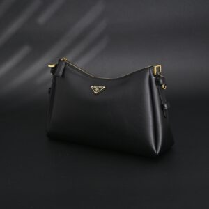 Prada Cleo Black Brushed Leather Shoulder Bag - Image 7