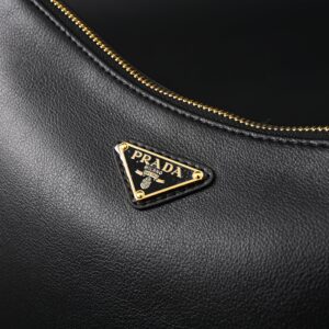 Prada Cleo Black Brushed Leather Shoulder Bag - Image 9