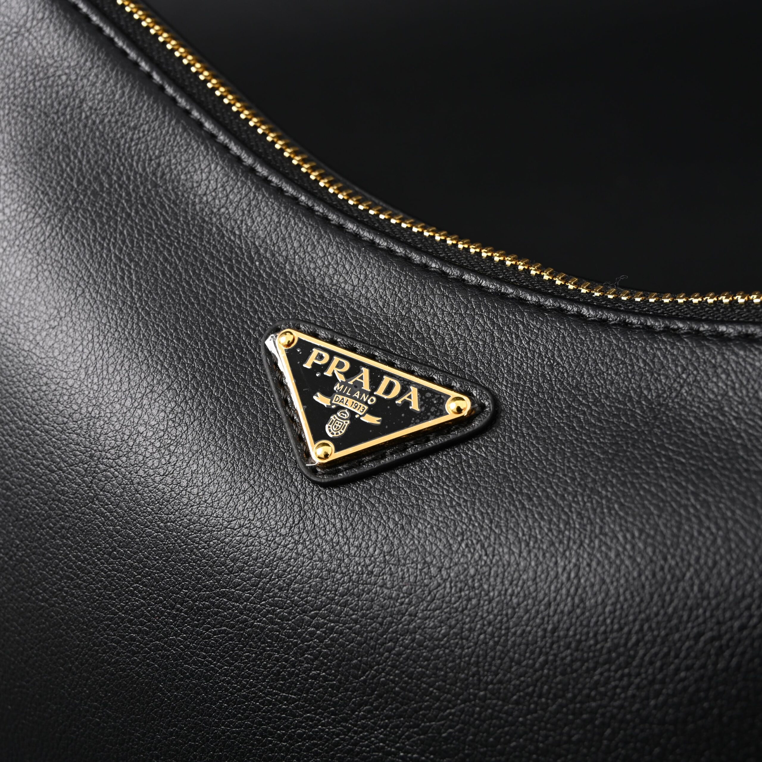 Prada Cleo Black Brushed Leather Shoulder Bag - Image 9