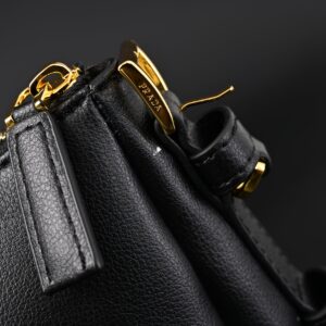 Prada Cleo Black Brushed Leather Shoulder Bag - Image 12