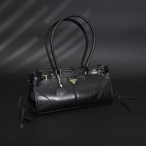 Prada Cleo Black Patent Leather Shoulder Bag with Gold Hardware - Image 2