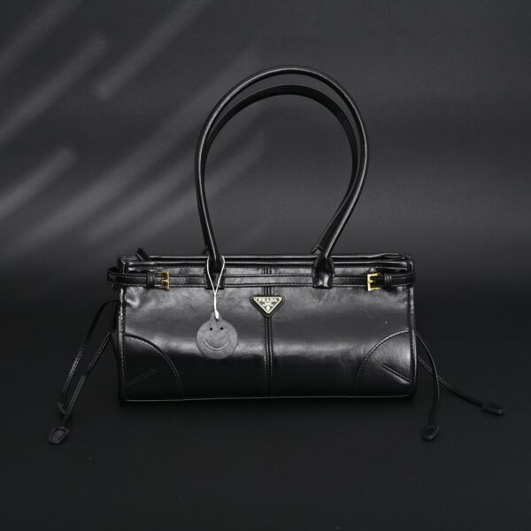 Prada Cleo Black Patent Leather Shoulder Bag with Gold Hardware