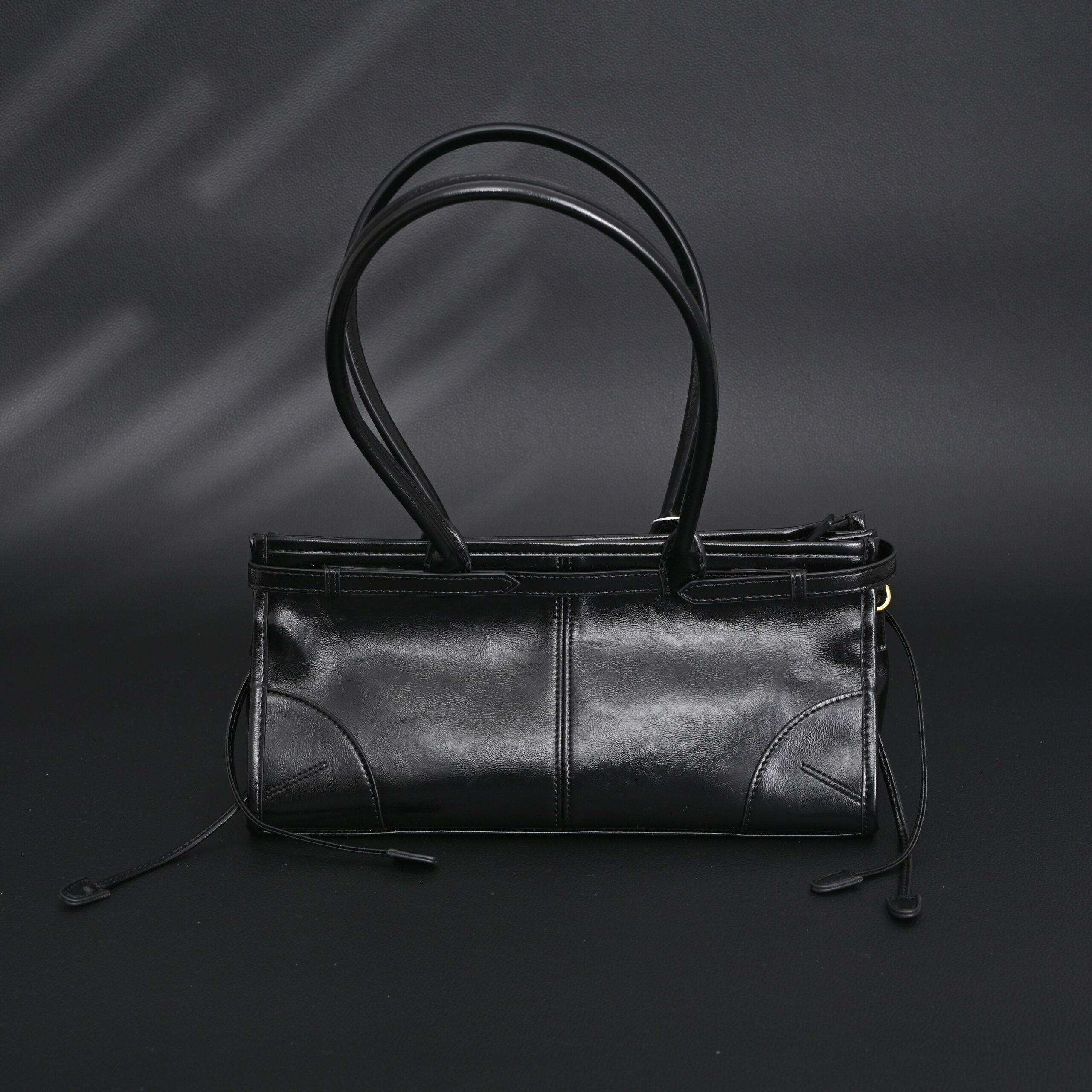 Prada Cleo Black Patent Leather Shoulder Bag with Gold Hardware - Image 5