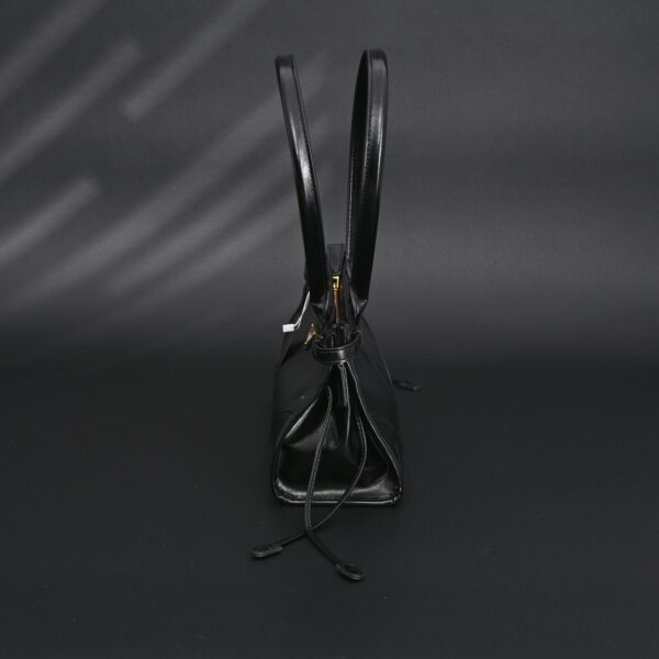 Prada Cleo Black Patent Leather Shoulder Bag with Gold Hardware