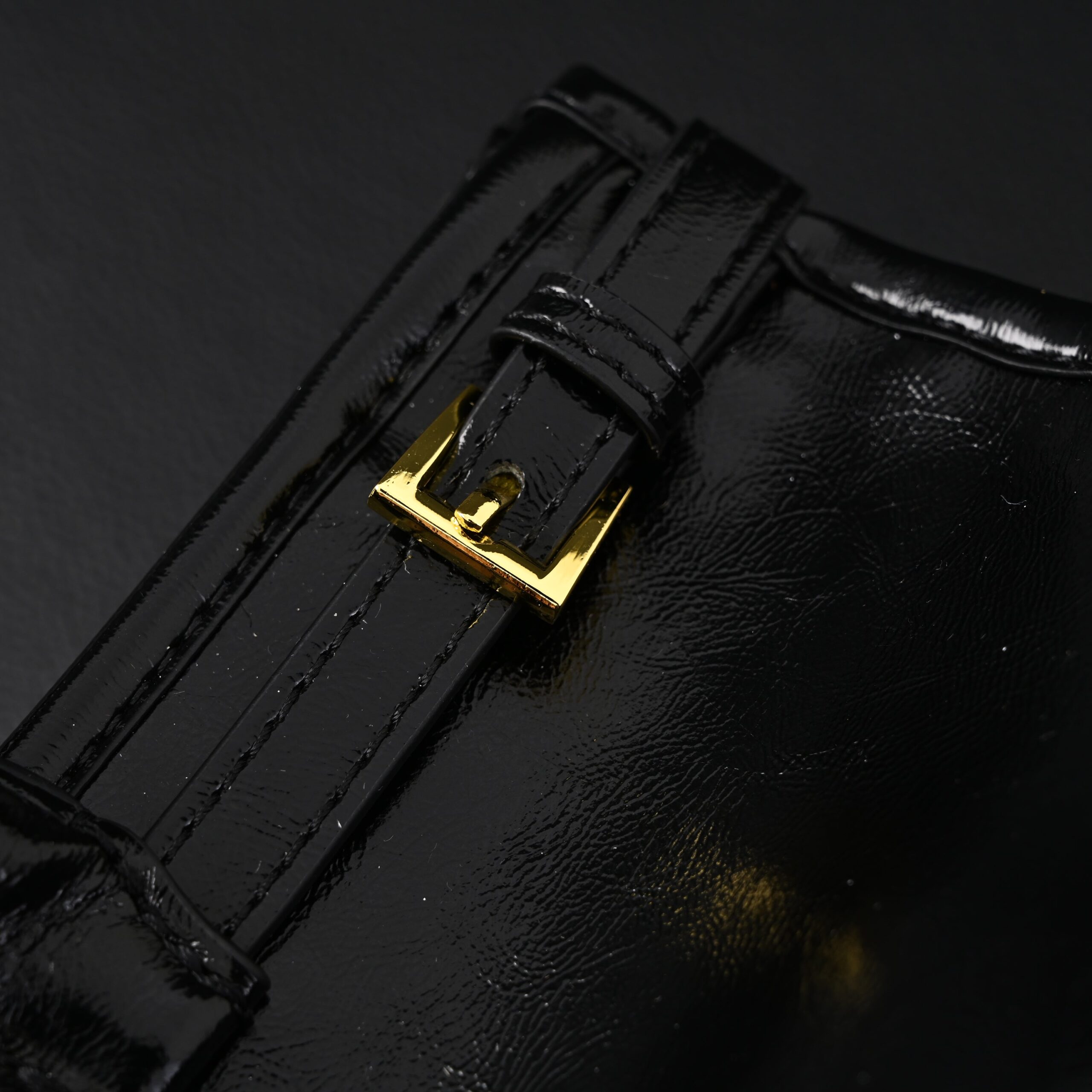 Prada Cleo Black Patent Leather Shoulder Bag with Gold Hardware - Image 10
