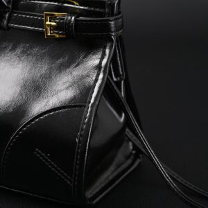 Prada Cleo Black Patent Leather Shoulder Bag with Gold Hardware - Image 11