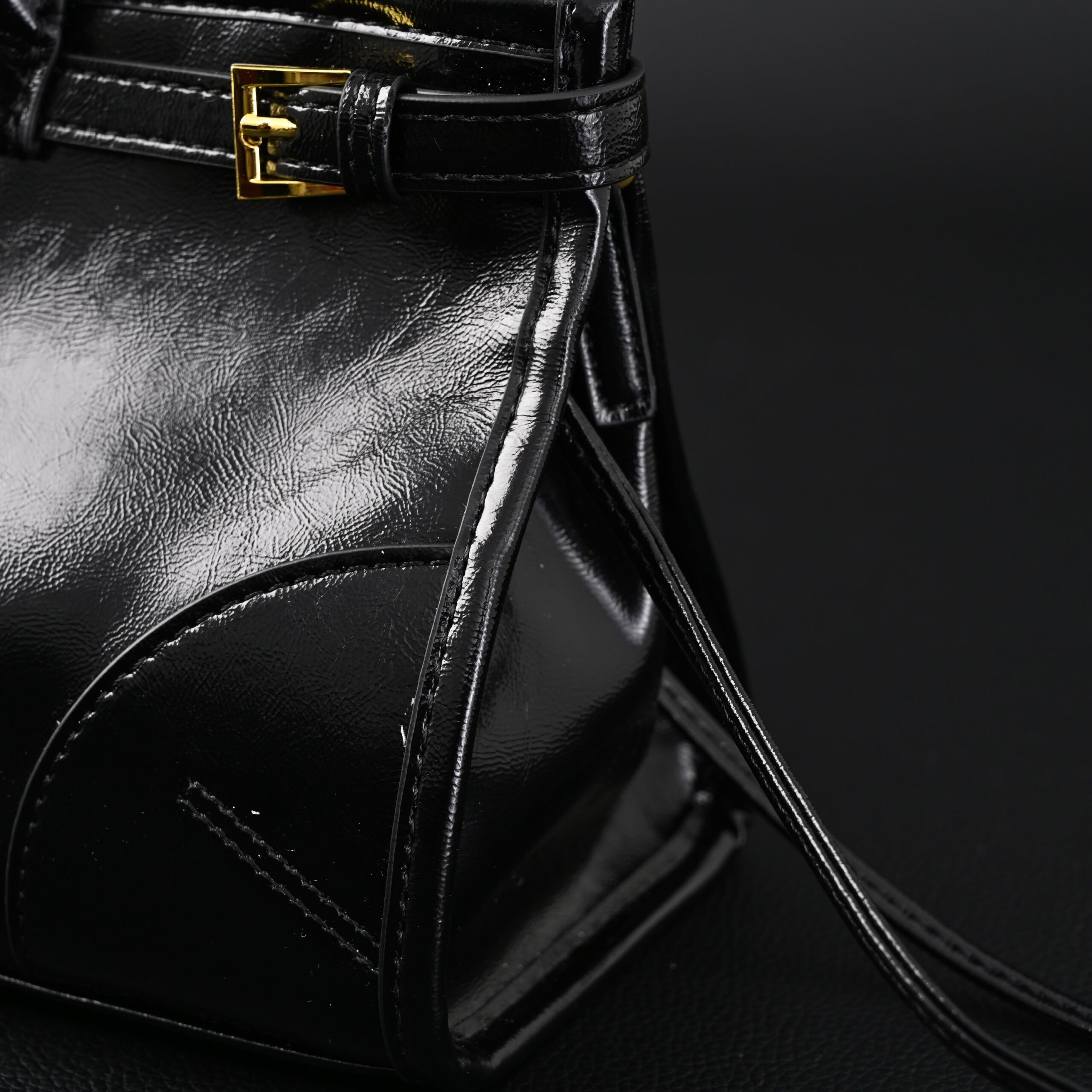 Prada Cleo Black Patent Leather Shoulder Bag with Gold Hardware - Image 11
