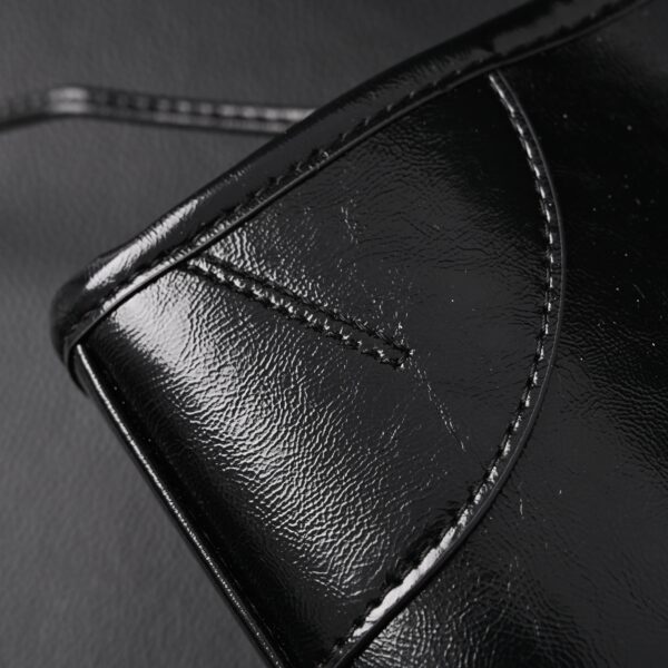Prada Cleo Black Patent Leather Shoulder Bag with Gold Hardware