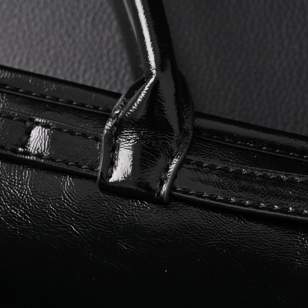 Prada Cleo Black Patent Leather Shoulder Bag with Gold Hardware
