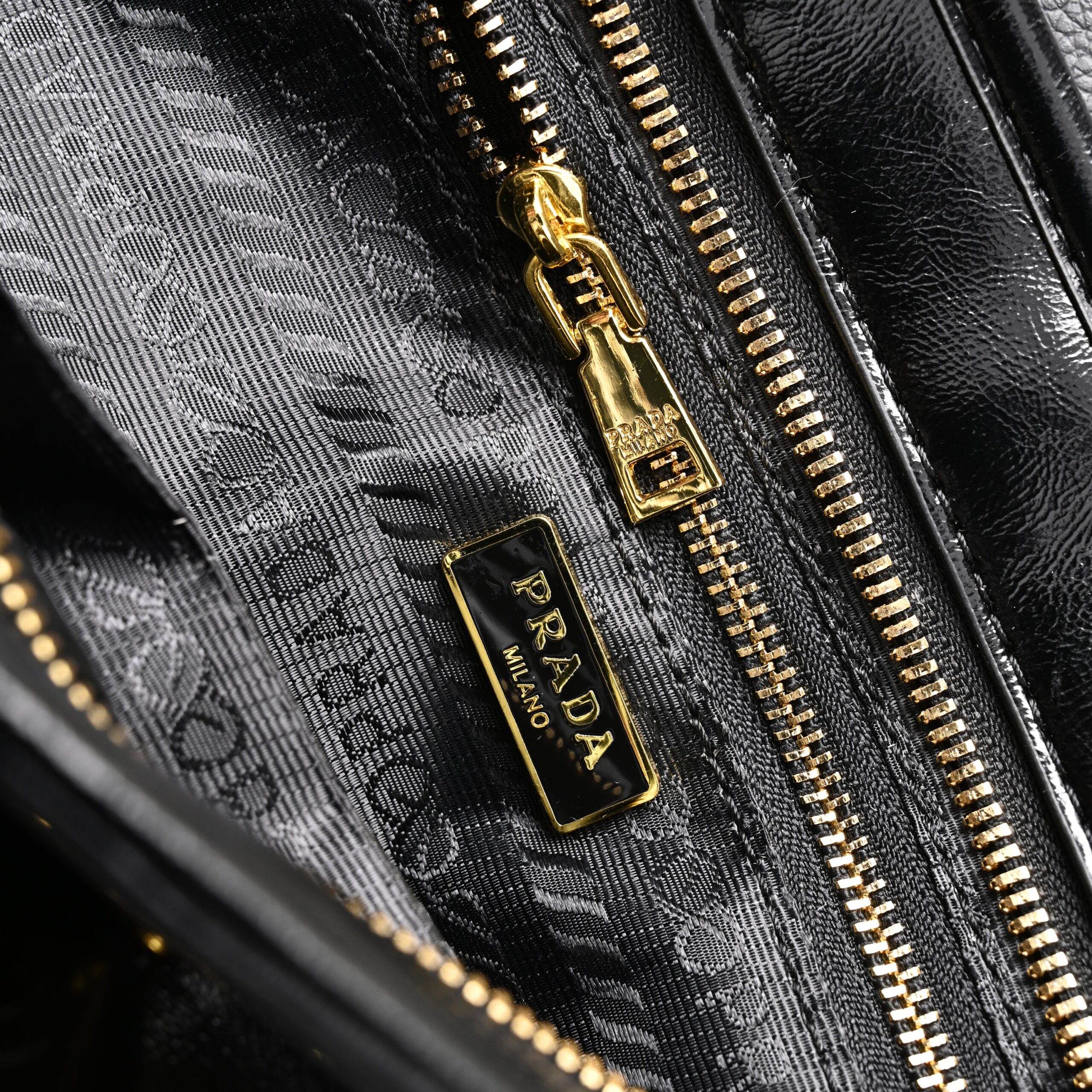 Prada Cleo Black Patent Leather Shoulder Bag with Gold Hardware - Image 18