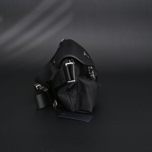 Prada Nylon Black Belt Bag with Silver Logo - Image 4