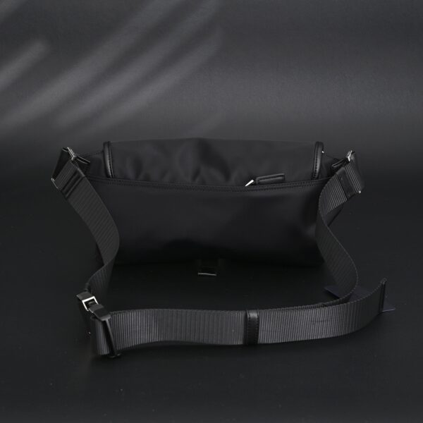 Prada Nylon Black Belt Bag with Silver Logo