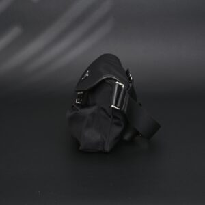 Prada Nylon Black Belt Bag with Silver Logo - Image 6