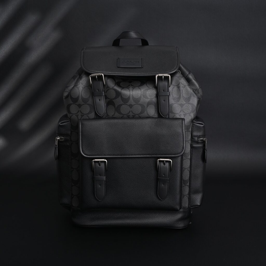 Coach Men’s Leather Backpack – Black Signature Canvas