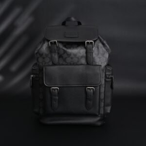 Coach Men’s Leather Backpack – Black Signature Canvas
