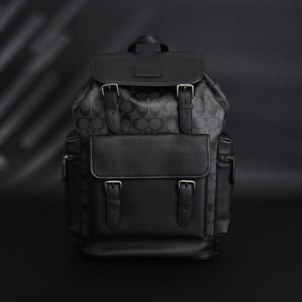 Coach Men’s Leather Backpack – Black Signature Canvas