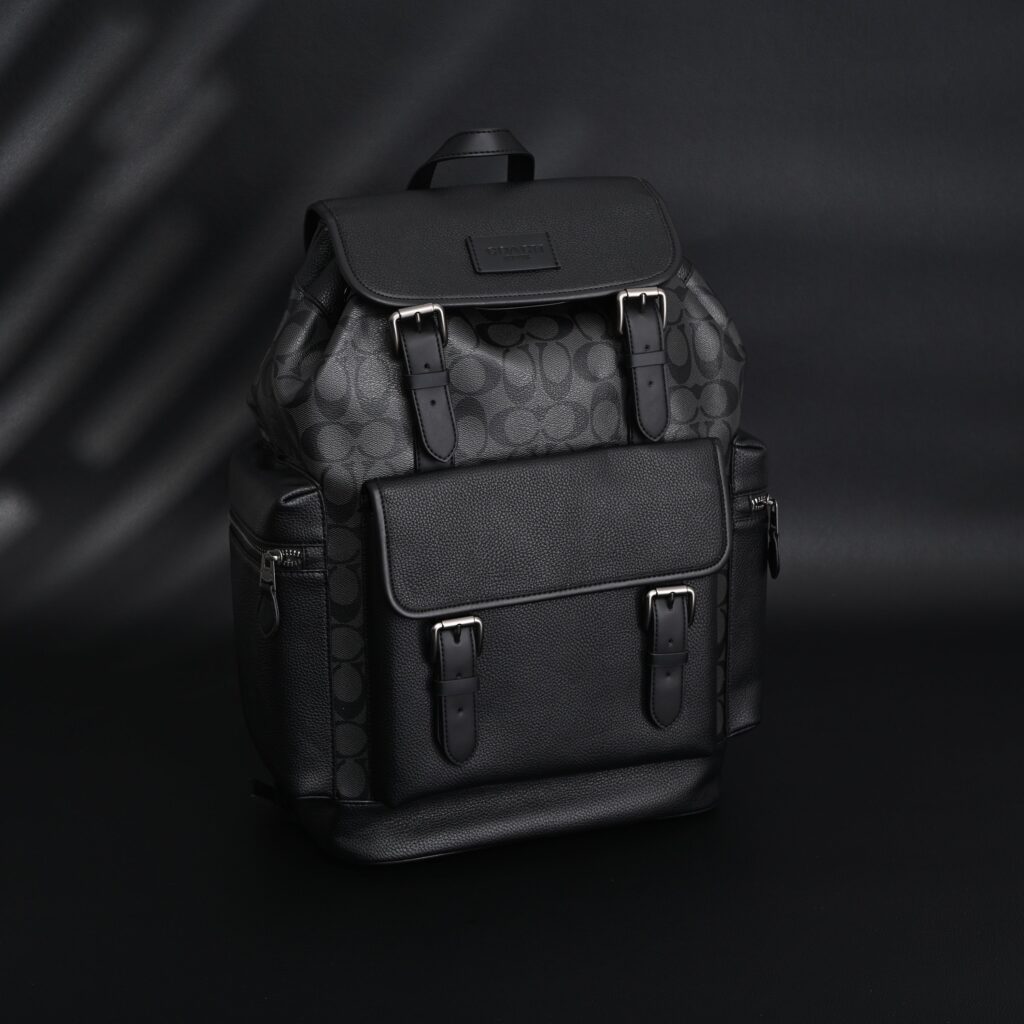 Coach Men’s Leather Backpack – Black Signature Canvas
