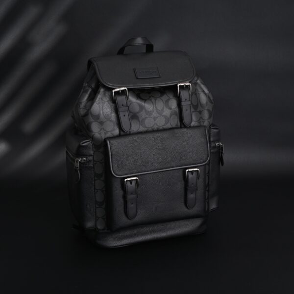 Coach Men’s Leather Backpack – Black Signature Canvas