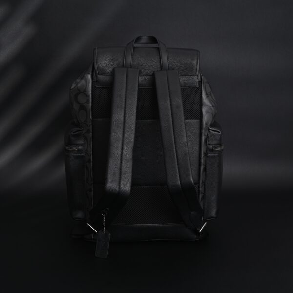Coach Men’s Leather Backpack – Black Signature Canvas