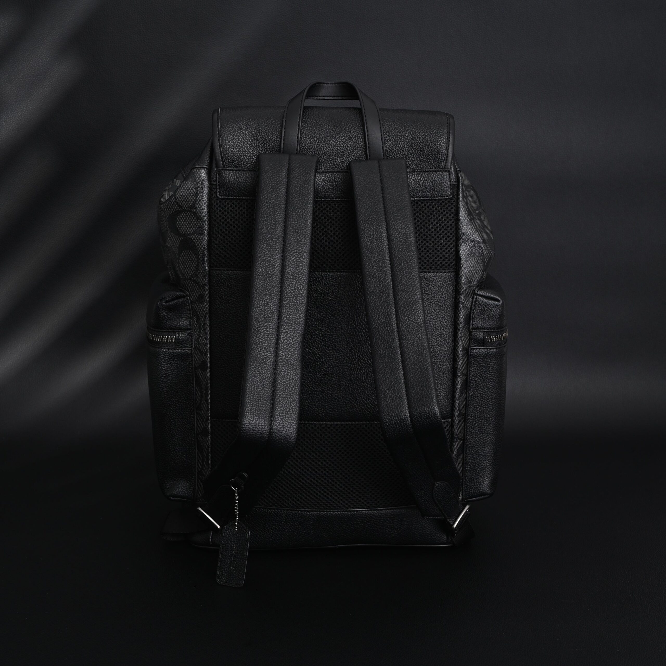 Coach Men’s Leather Backpack – Black Signature Canvas - Image 6