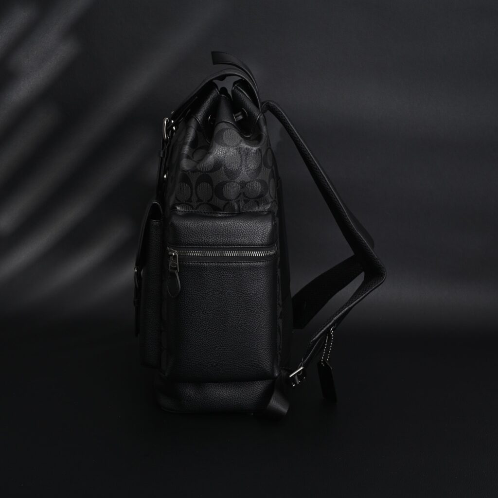 Coach Men’s Leather Backpack – Black Signature Canvas