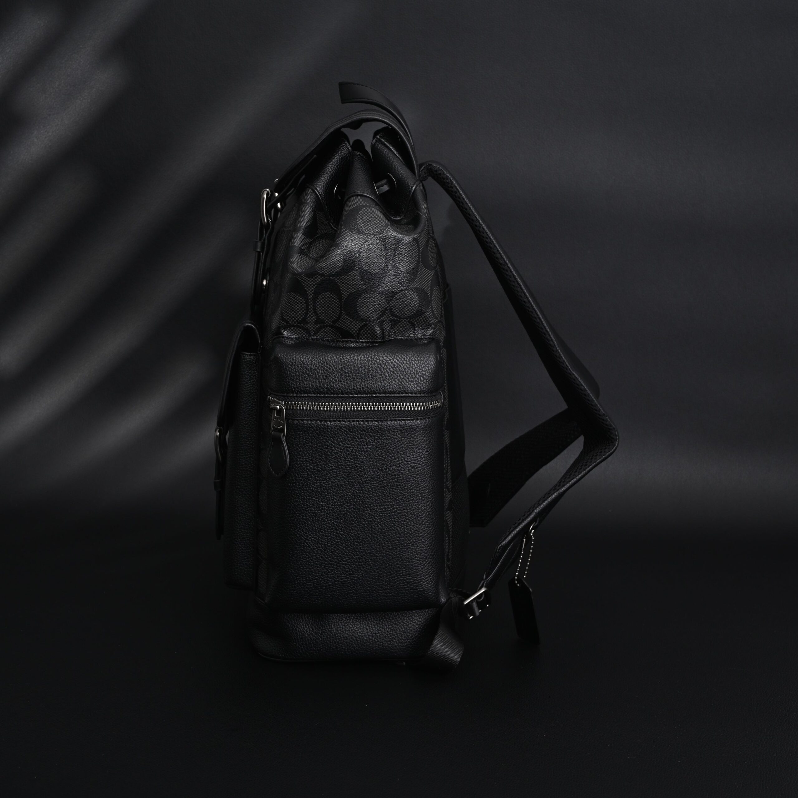 Coach Men’s Leather Backpack – Black Signature Canvas - Image 7
