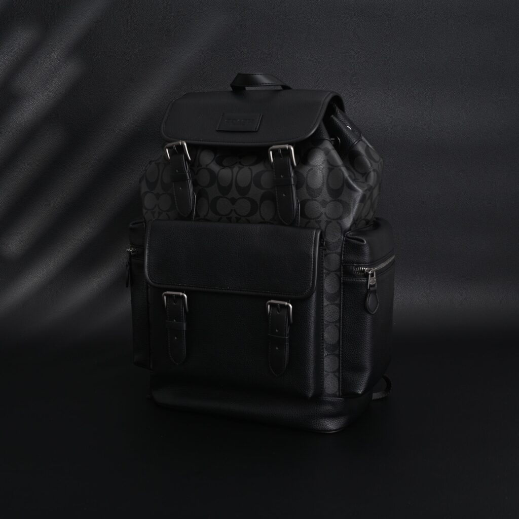 Coach Men’s Leather Backpack – Black Signature Canvas