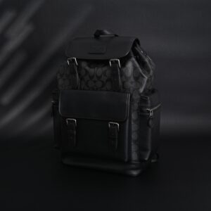 Coach Men’s Leather Backpack – Black Signature Canvas - Image 8