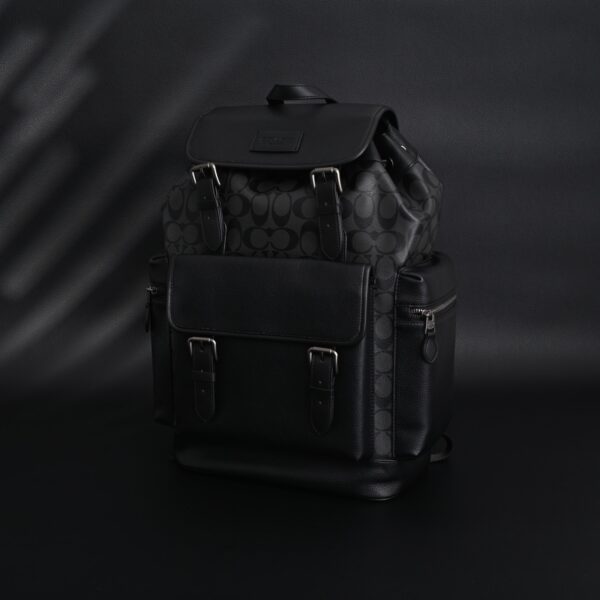 Coach Men’s Leather Backpack – Black Signature Canvas