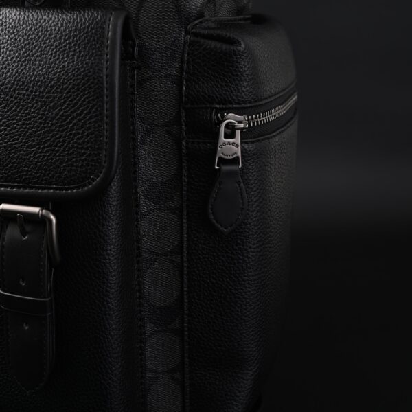 Coach Men’s Leather Backpack – Black Signature Canvas