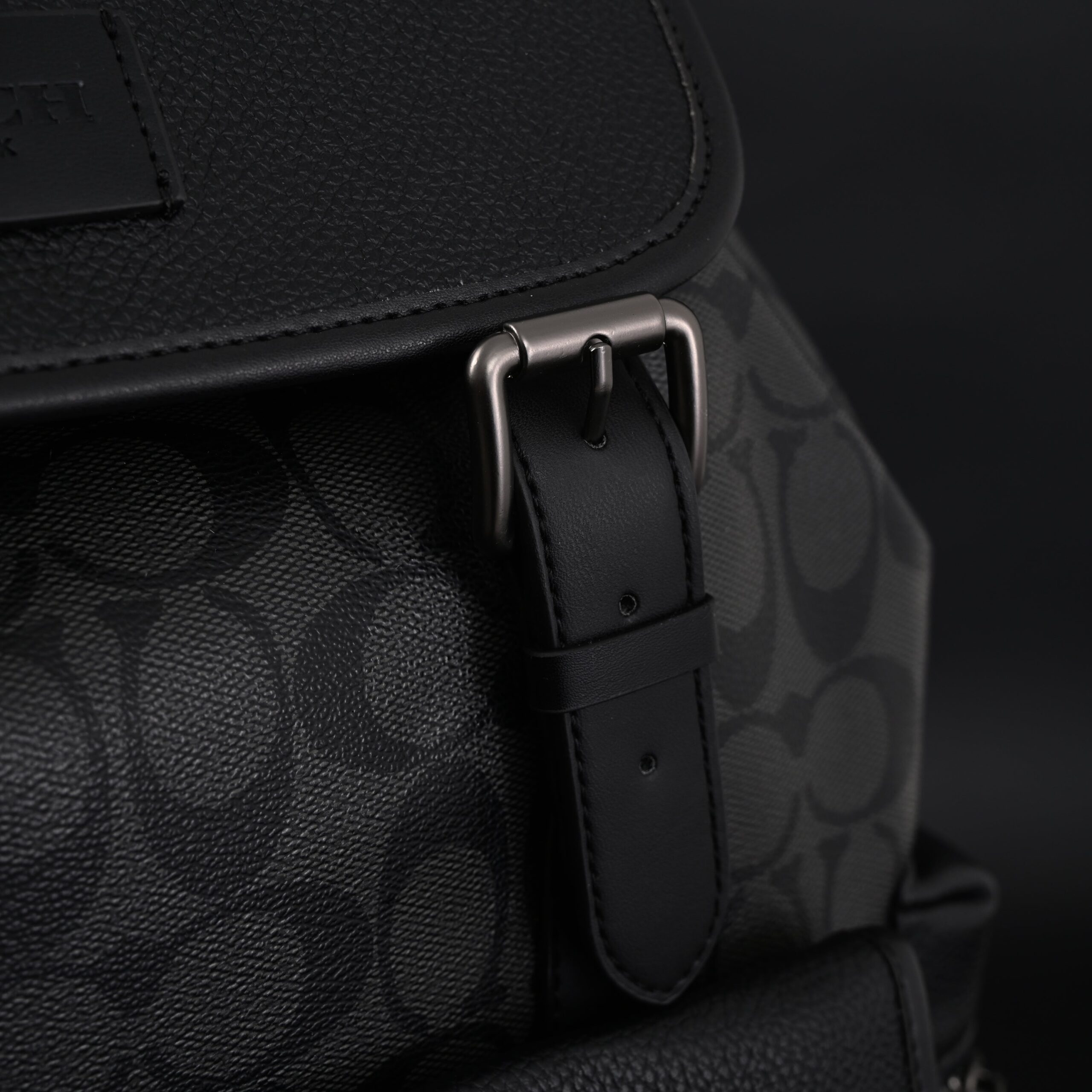 Coach Men’s Leather Backpack – Black Signature Canvas - Image 12