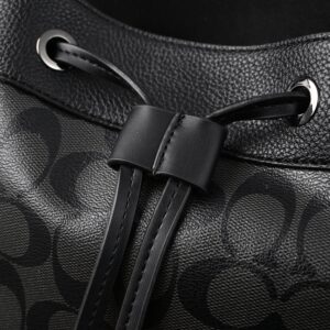Coach Men’s Leather Backpack – Black Signature Canvas - Image 19