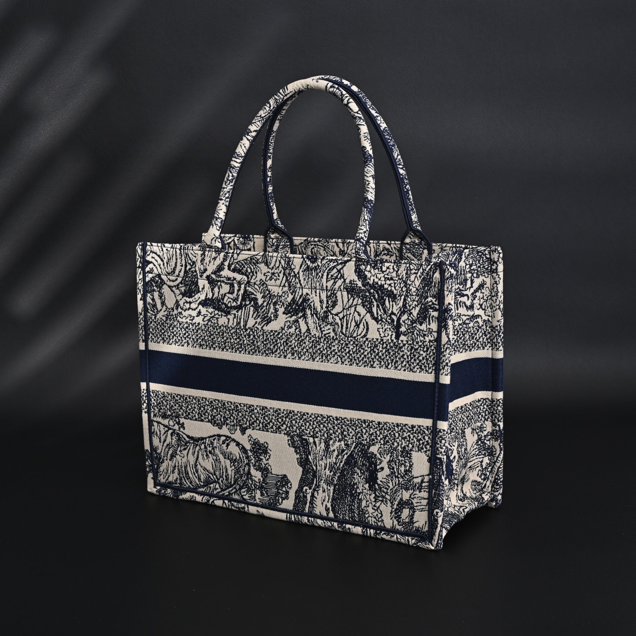 Dior Book Tote Bag – Blue Toile de Jouy Embroidery - Image 4