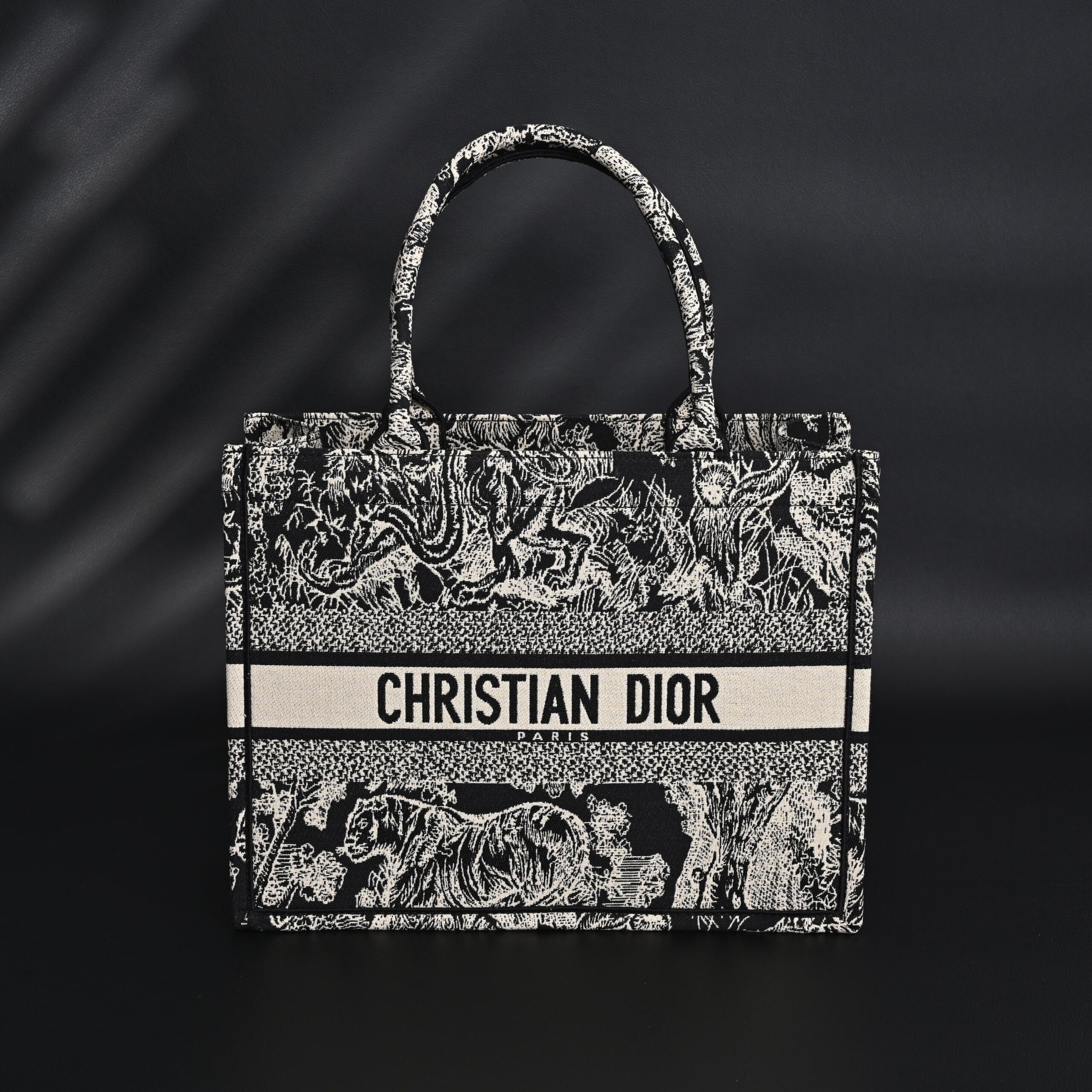 Dior Book Tote Bag – Black Toile de Jouy Embroidery - Image 1