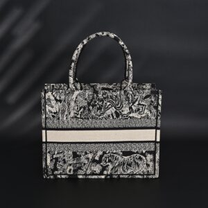 Dior Book Tote Bag – Black Toile de Jouy Embroidery - Image 4