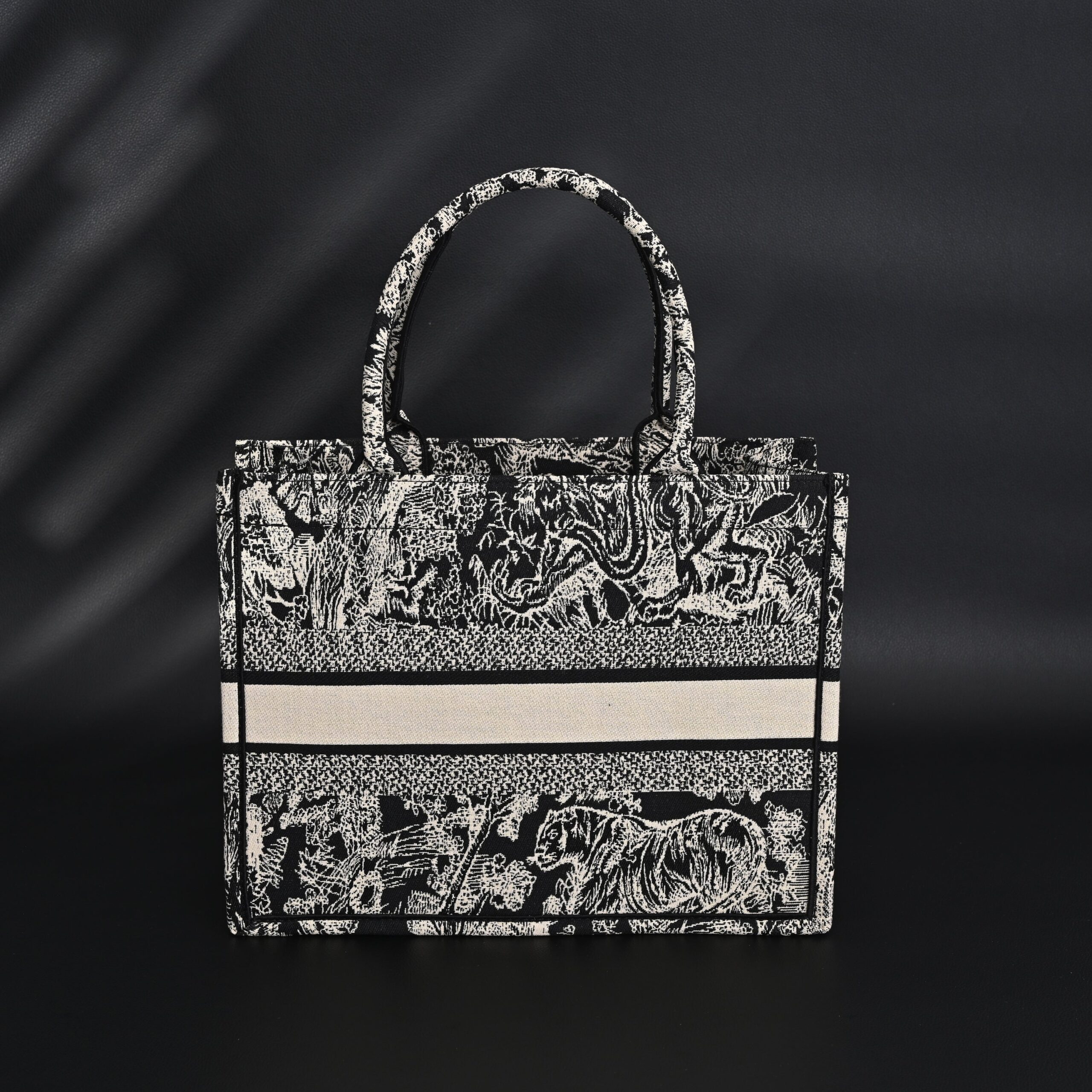 Dior Book Tote Bag – Black Toile de Jouy Embroidery - Image 4