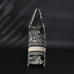 Dior Book Tote Bag – Black Toile de Jouy Embroidery - Image 5