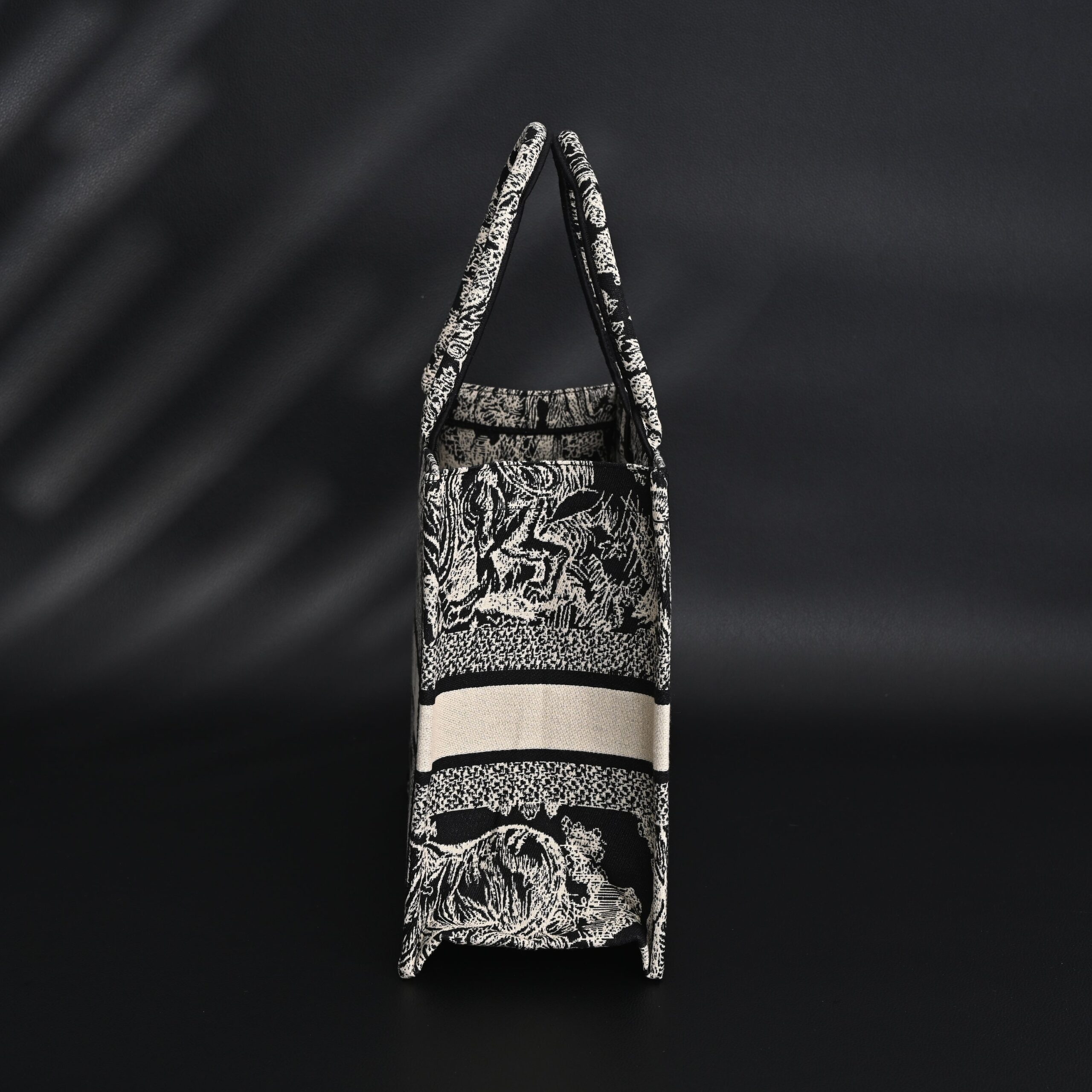 Dior Book Tote Bag – Black Toile de Jouy Embroidery - Image 5