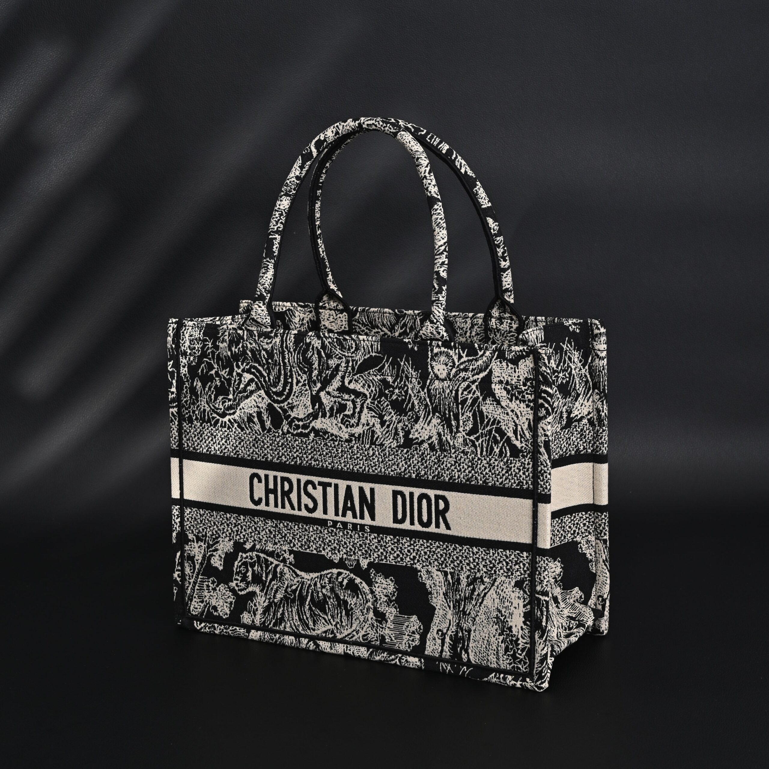 Dior Book Tote Bag – Black Toile de Jouy Embroidery - Image 6