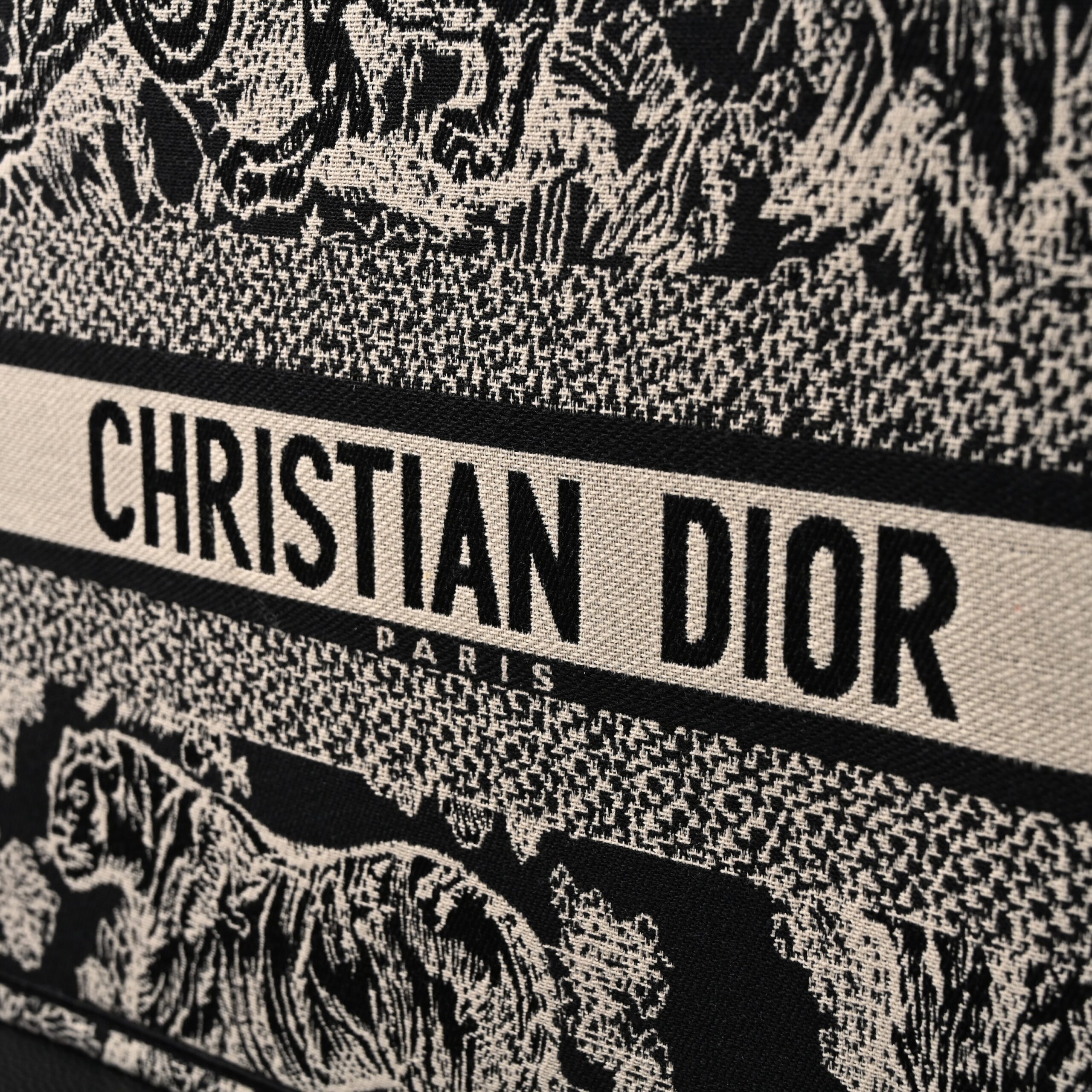 Dior Book Tote Bag – Black Toile de Jouy Embroidery - Image 8