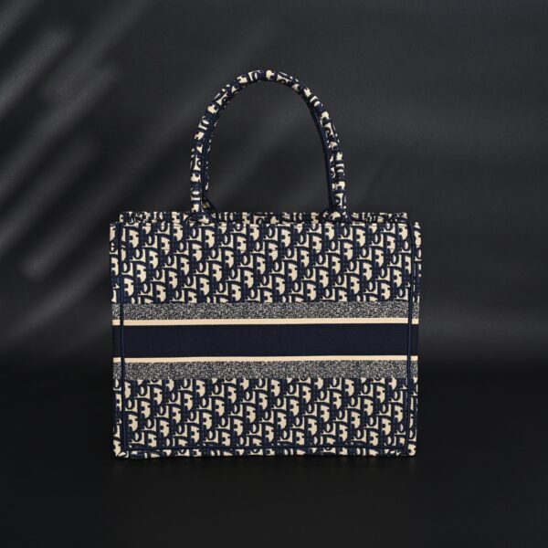 Christian Dior Large Book Tote – Blue Oblique Embroidery (Blue with Beige Contrast)