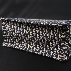 Christian Dior Large Book Tote – Blue Oblique Embroidery (Blue with Beige Contrast) - Image 7