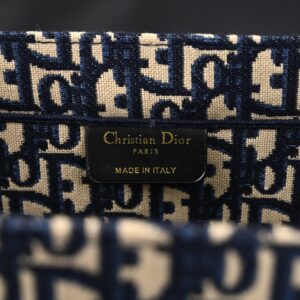 Christian Dior Large Book Tote – Blue Oblique Embroidery (Blue with Beige Contrast) - Image 15