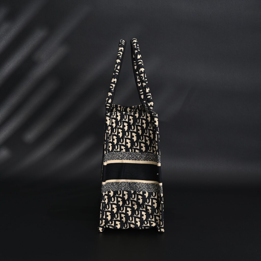Christian Dior Medium Book Tote – Black Oblique Embroidery