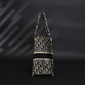 Christian Dior Medium Book Tote – Black Oblique Embroidery - Image 5