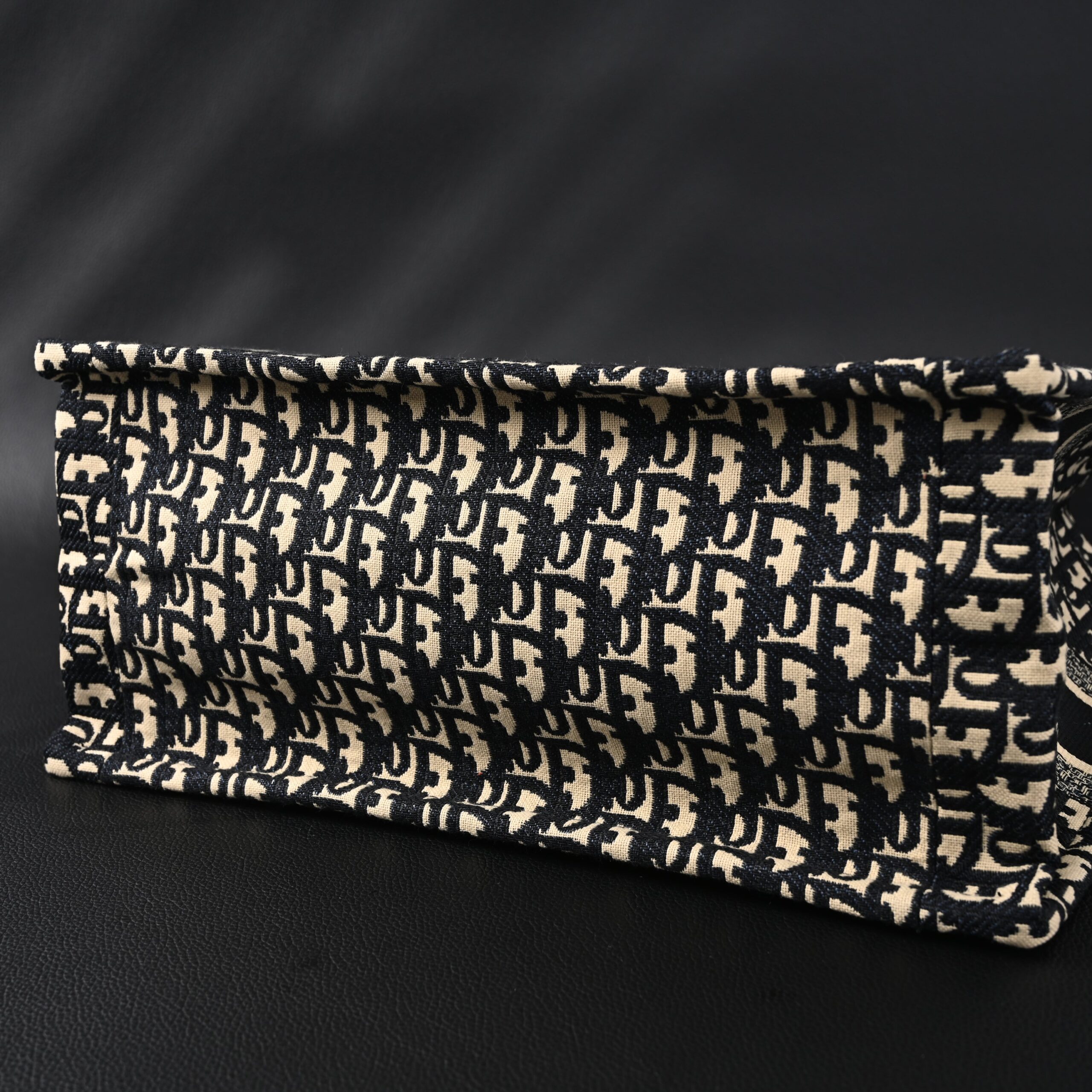 Christian Dior Medium Book Tote – Black Oblique Embroidery - Image 7