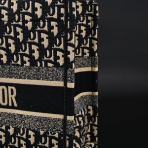 Christian Dior Medium Book Tote – Black Oblique Embroidery - Image 8