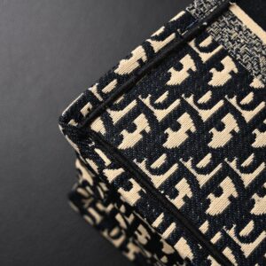 Christian Dior Medium Book Tote – Black Oblique Embroidery - Image 11